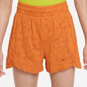 🆕 Nike Dri-Fit Breezy Big Kids' Orange High-Waisted Training Shorts